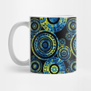 Aboriginal Art Circles Black New Mug